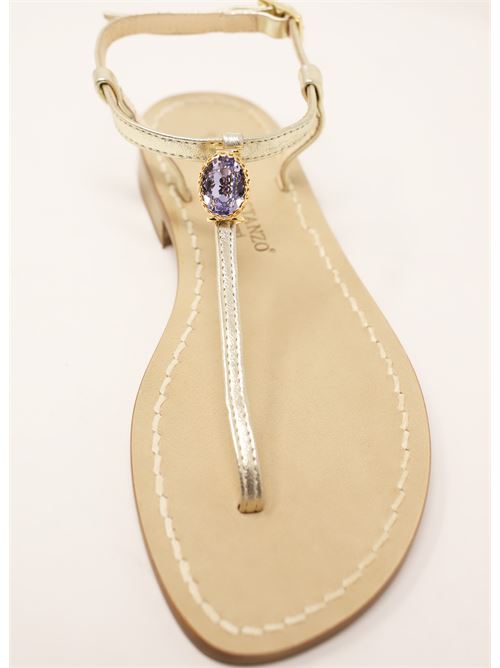 Capri sandals with gold Swarovski Da Costanzo | BIGSTONEJEWELOROLILLA